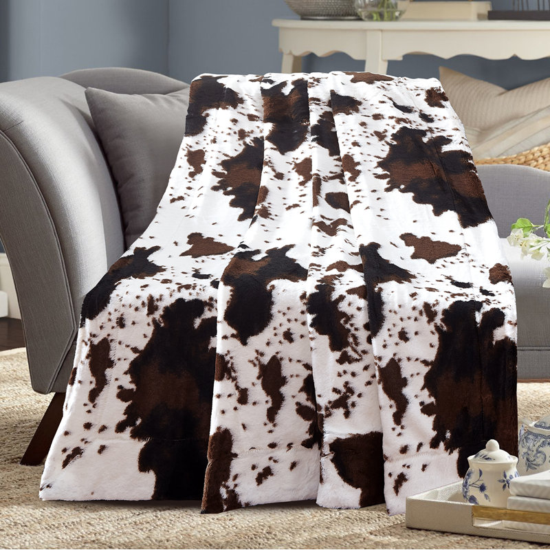 Loon Peak Marlborough Cow Print Reversible Blanket & Reviews Wayfair